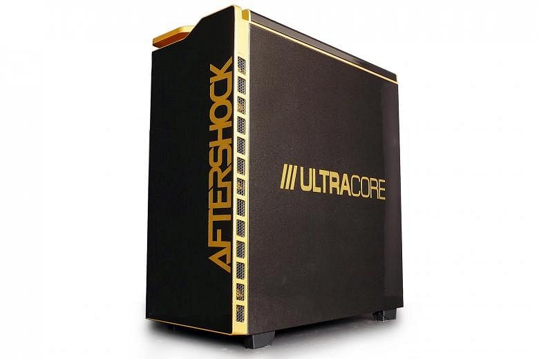 The Ultracore's impressive cooling system is a visual spectacle, with LEDs and coloured coolant showing through the chassis' side window.