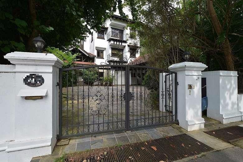 The Gallop Park Good Class Bungalow (left) belonging to Mr Tan Kok Keng (top) was sold for $16.8 million around July 6. Mr Tan's son, Mark Tan Peng Liat (above), is accused of putting a fatal headlock and chokehold on his father, after an argument be