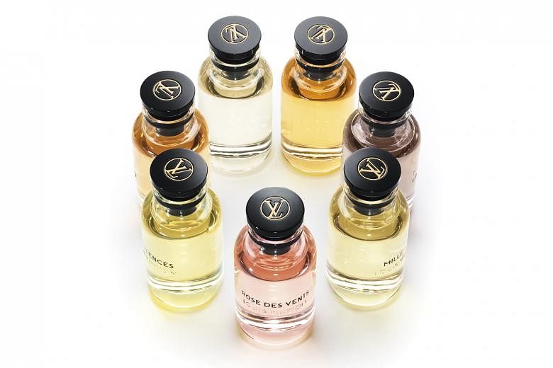 Each of the seven perfumes (above) by master perfumer Jacques Cavallier Belletrud (left) is a concoction of ingredients sourced from around the globe.
