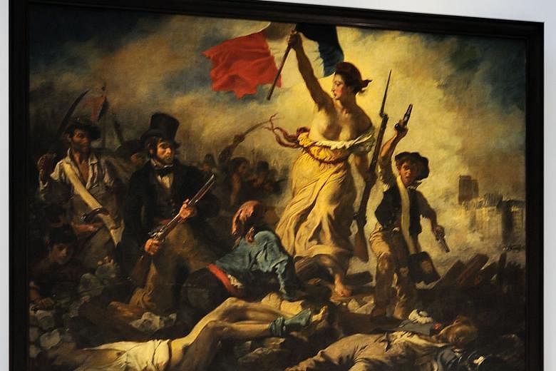 Historian Nicolas Lebourg says that French Prime Minister Manuel Valls appears to have confused Marianne, the French national symbol, with this 1830 Eugene Delacroix painting of Liberty Leading The People, where the figure has her breasts uncovered.