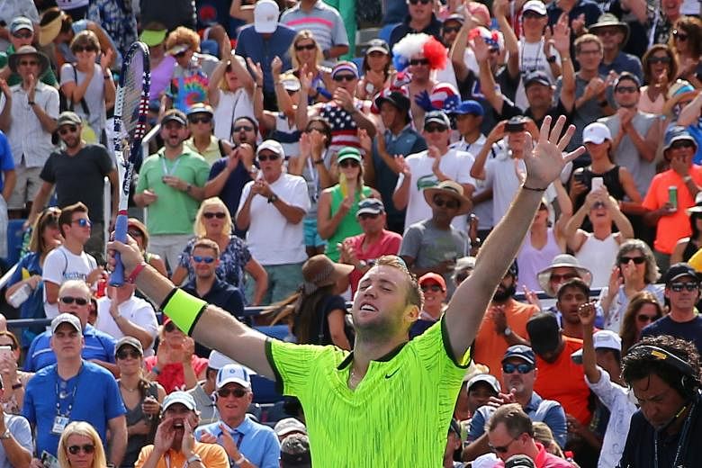 Jack Sock, the No. 26 seed, acknowledging the crowd after his 6-4, 6-3, 6-3 win against the No. 7 seed, Marin Cilic of Croatia, on Friday.