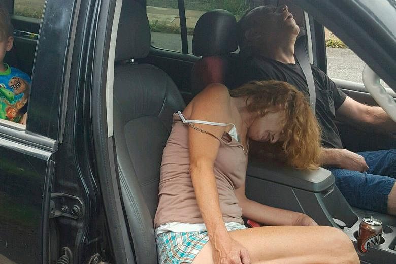 Ohio couple James Acord and Rhonda Pasek, who passed out in the front seats of a car with Pasek's son in the back seat, have since been arrested on child endangerment charges.