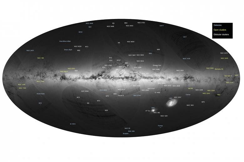An all-sky view of stars in the Milky Way and nearby galaxies, based on the first year of observations from ESA's Gaia satellite.