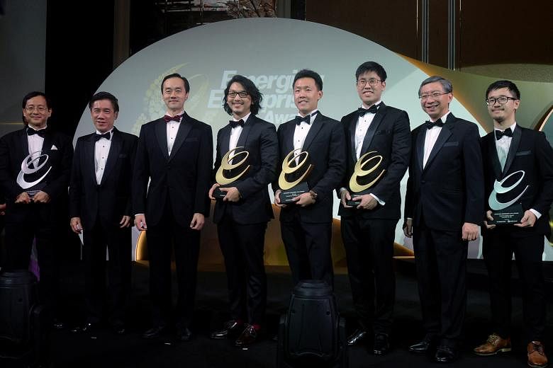 (From left) Mirxes founder Too Heng-Phon, Business Times editor Alvin Tay, Minister of State (National Development and Trade and Industry) Koh Poh Koon, Benjamin Barker managing director Nelson Yap, Ecommerce Enablers CEO Henry Chan, Innovfusion proj