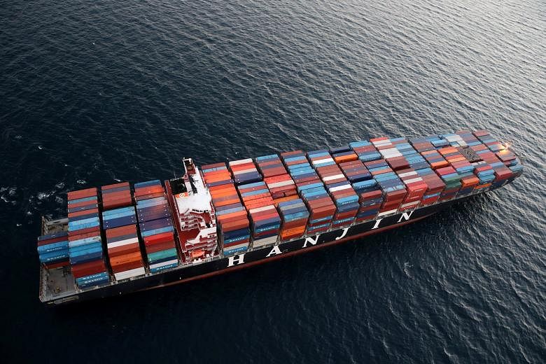 A Hanjin ship stranded outside the Port of Long Beach in California, US earlier this month. The South Korean firm has emerged as the biggest casualty of the protracted downturn in shipping.