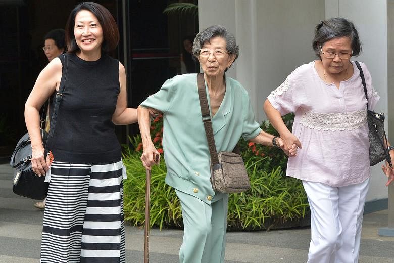 From left: Ms Linda Tan, who lives in a corner terrace house several units away from Madam Chung's bungalow; Madam Chang Phie Chin, an old family friend of Madam Chung and her husband, and who introduced Yang Yin to them in 2006; and a friend known o