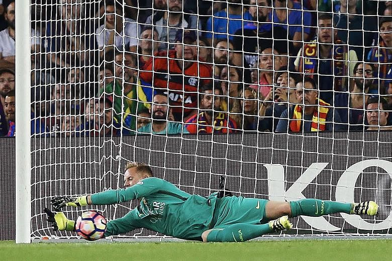 Marc-Andre ter Stegen, seen here against Atletico Madrid last month, has vowed not to change his playing style.