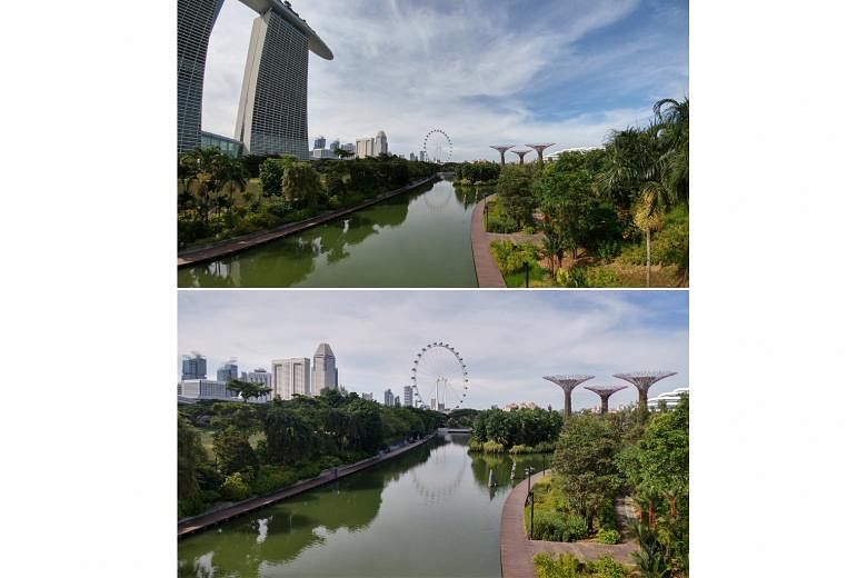 The top photo of Gardens by the Bay was taken with LG G5's 10mm camera, while the one above was taken with the 28mm camera.