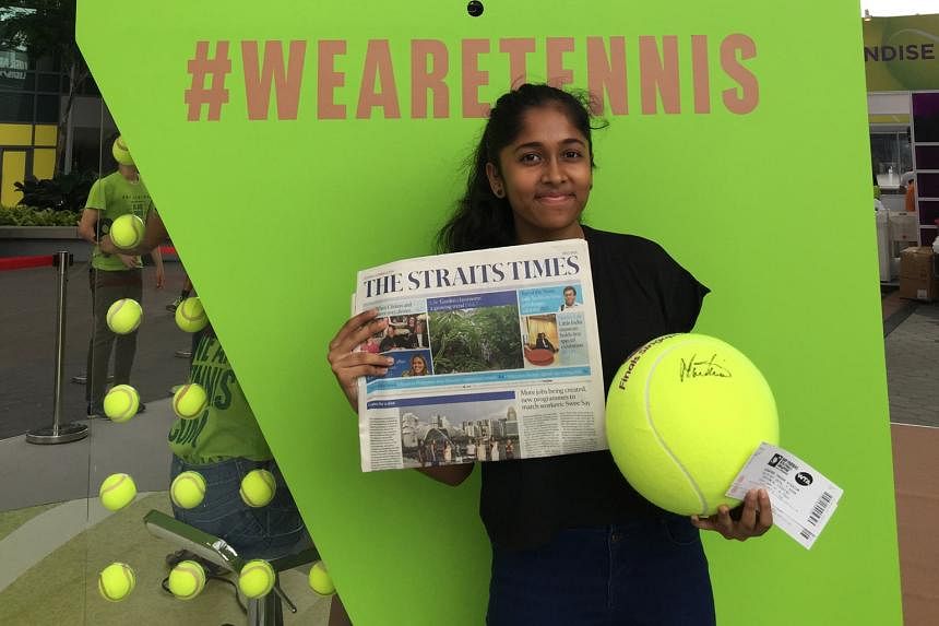 Two more fleet-footed readers of The Straits Times won premium tickets to the WTA Finals and autographed paraphernalia. The giveaway was conducted as part of the #STixtoWTAFinals scavenger hunt on Twitter. Toh Choon Hee, 47, finally bagged the bounty