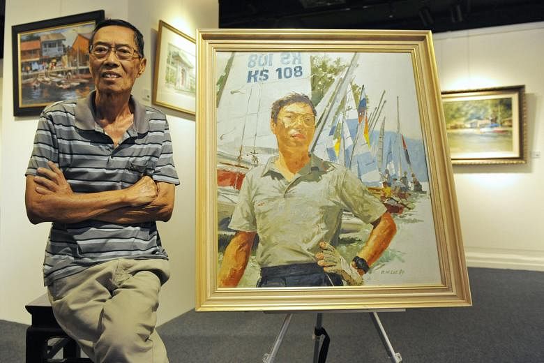 Watercolourist Chan Chang How, another second- generation artist, died just over a week before Mr Lee. He was 74. Oil painter Lee Boon Wang, who died on Sunday at age 82, with his 1989 self-portrait as a sailor. Singapore Watercolour Society presiden