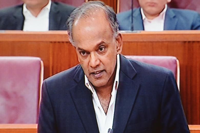(From top left) Mr Shanmugam yesterday questioned Workers' Party MPs, including Non-Constituency MPs Tan and Perera, over the details of the party's proposal for the president's custodial powers to be vested in a senate. Members of the senate would b