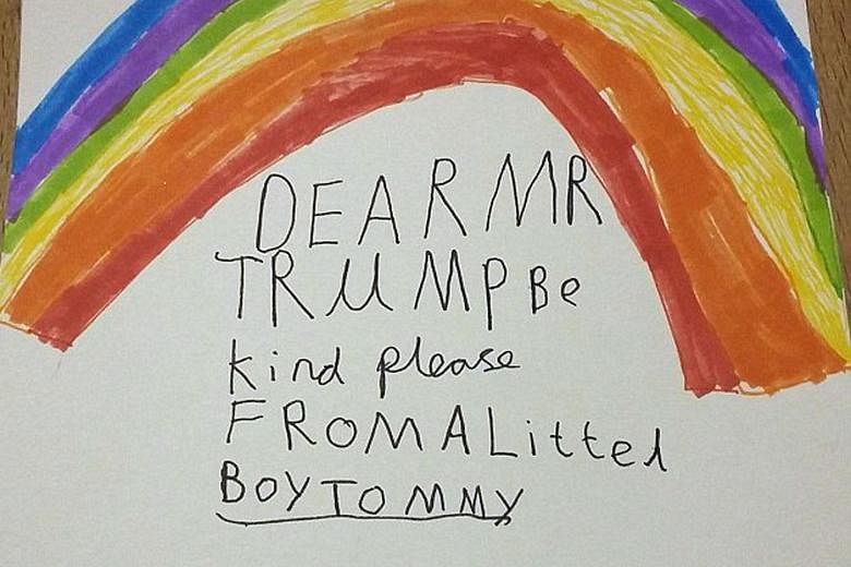 Some of the letters from children on the Facebook group called Dear President Trump: Letters From Kids About Kindness.