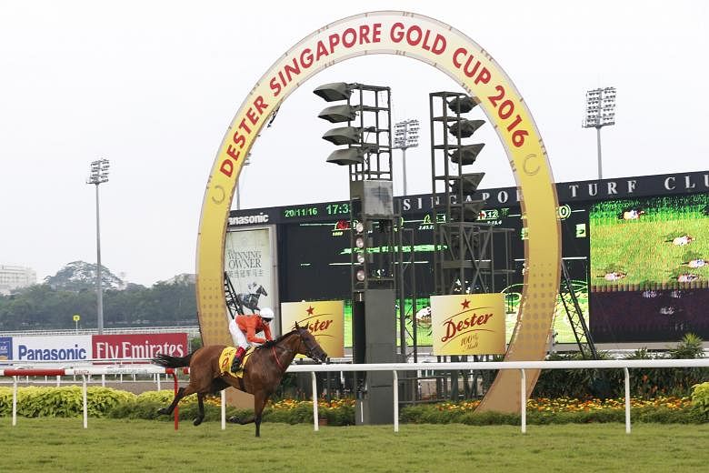 Bahana, carrying just 50.5 kg, winning the 2,200m Singapore Gold Cup by 11/2 lengths in 2min 17.42sec. The five-year-old Kiwi gelding handed Australian jockey Craig Williams his first Group 1 victory in Singapore.