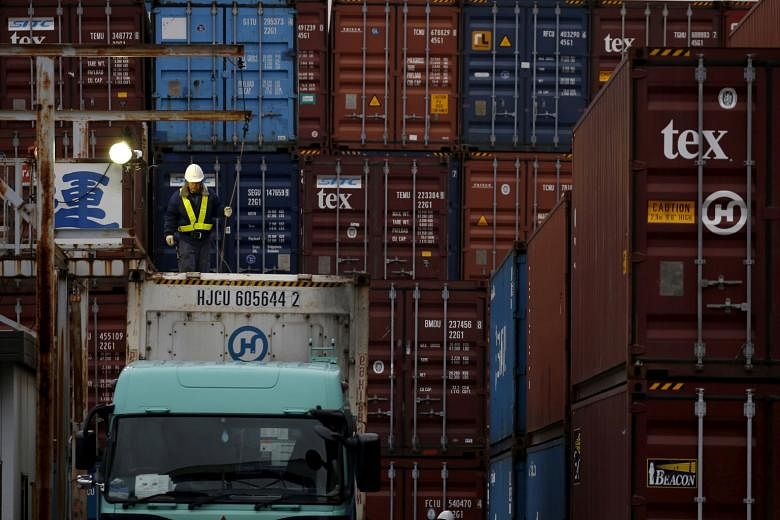 A container area in a port in Tokyo, Japan. Shipments to Asia, which account for more than half of Japanese exports, fell 9.9 per cent last month from a year earlier, marking a 14th month of declines.
