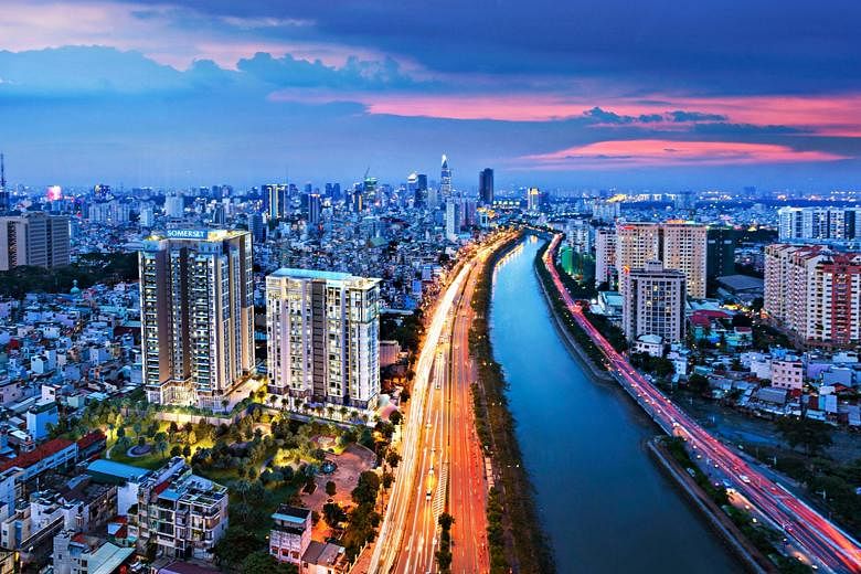 D1mension, CapitaLand's development in Ho Chi Minh City's prime District 1. Adjacent to the 102-unit residential tower is a 200-unit serviced residence block, which will be operating under the Somerset brand. Singapore-based CapitaLand has been opera