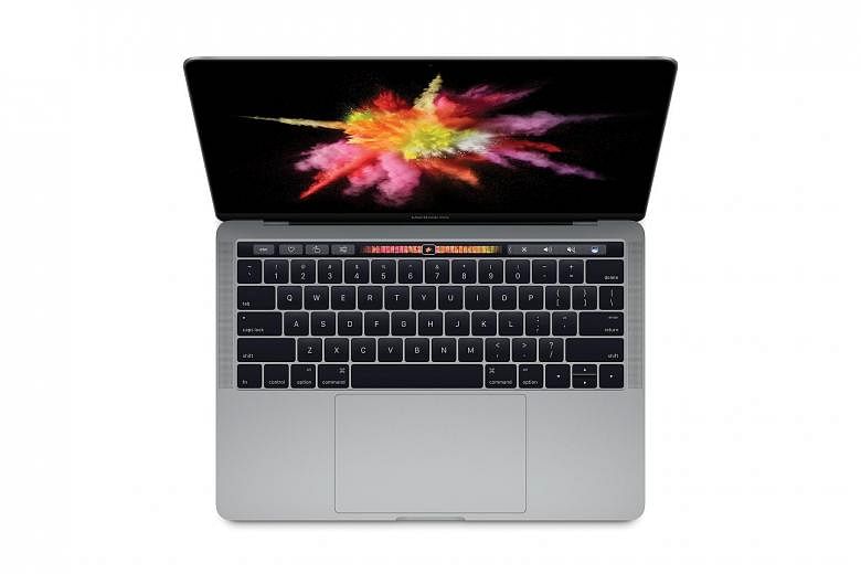 The 13-inch Apple MacBook Pro Late 2016 with Touch Bar (far left) and the 15-inch Apple MacBook Pro Late 2016 with Touch Bar. Both models use the second-generation butterfly mechanism for its keyboard, which is four times more stable than the scissor
