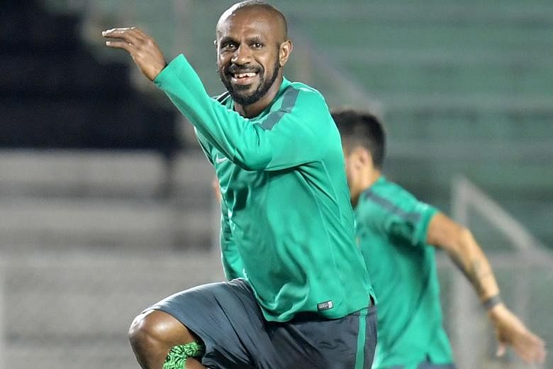 Indonesia captain Boaz Solossa training with his team at the Rizal Memorial Stadium, where they face Singapore tonight. While they are bottom of Group A, the underdogs have entertained fans with their attractive, offensive football.