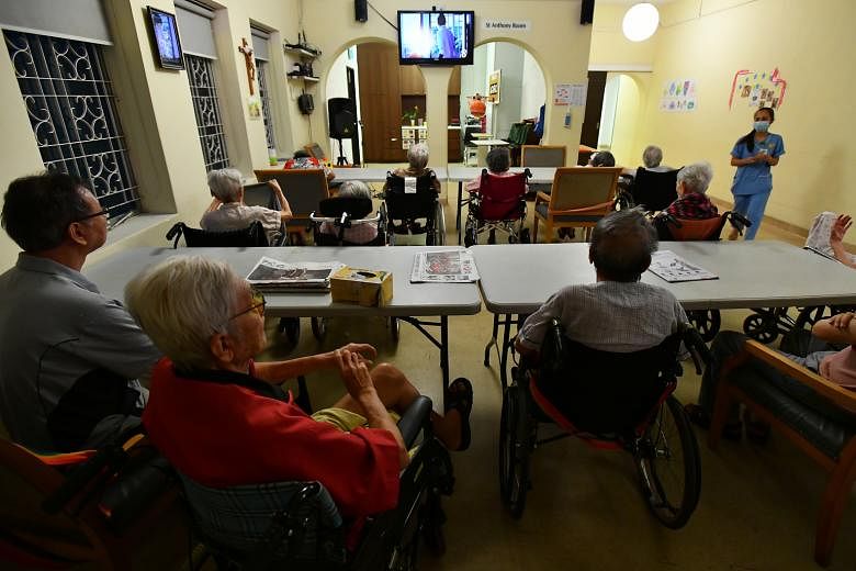 Residents at the Good Shepherd Loft yesterday. The 33-bed nursing home faced closure on Monday after its nursing aides were found giving injections to residents, which is not permitted as they are not qualified nurses.