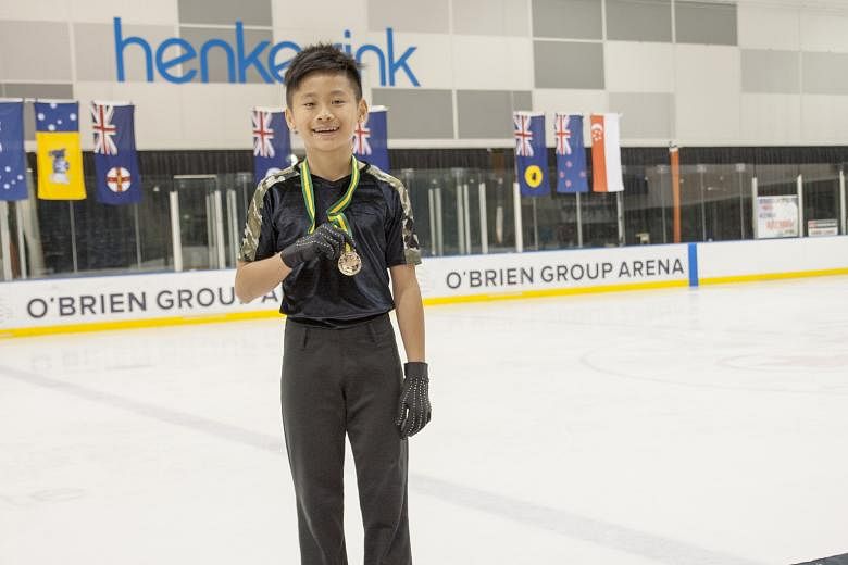 Singapore skater Pagiel Sng won the men's basic novice A division at the Australian Figure Skating Championships in Melbourne yesterday. The 12-year-old was taking part in his first competition of the season, making his return after injury a triumpha