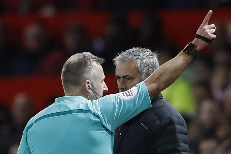 Manchester United manager Jose Mourinho experiencing deja vu as Jonathan Moss sends him packing to the stands in a game against West Ham.