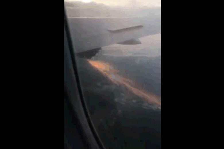 A post showing sparks from the right wing engine of the Boeing 787 Dreamliner. Scoot has launched an investigation.