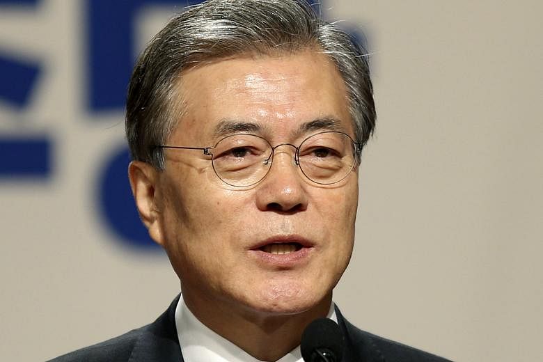 Mr Moon topped a poll of possible presidential candidates by Realmeter, with 24 per cent.