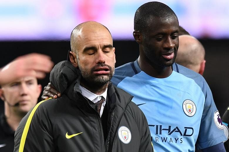 The frustration is clear on the faces of manager Pep Guardiola and midfielder Yaya Toure, after City struggled to a 2-1 win over Burnley, following Fernandinho's sending-off for dangerous play - his third red card in six weeks.
