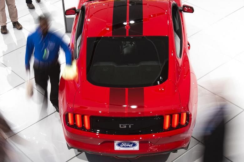 A Ford Mustang GT at the North American International Auto Show in Detroit, Michigan.