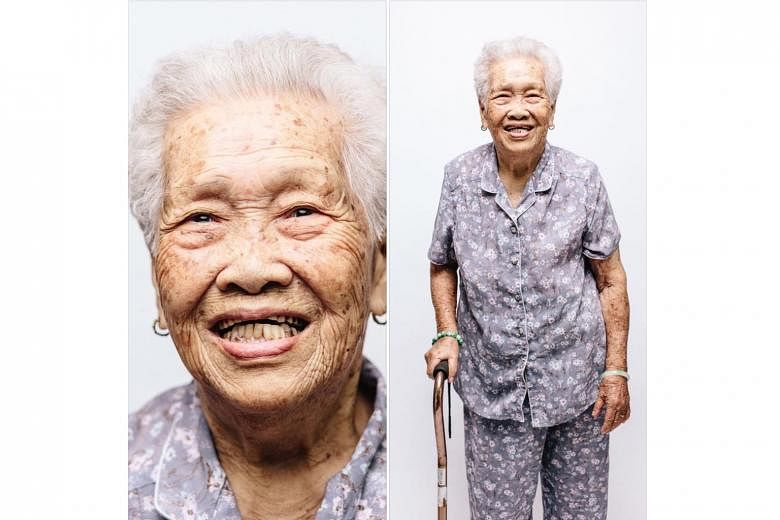Centenarians Tan Swan Eng (top) and Bulkis Yahya (above) are not held back by age even as Singapore's ageing society sparks worries.