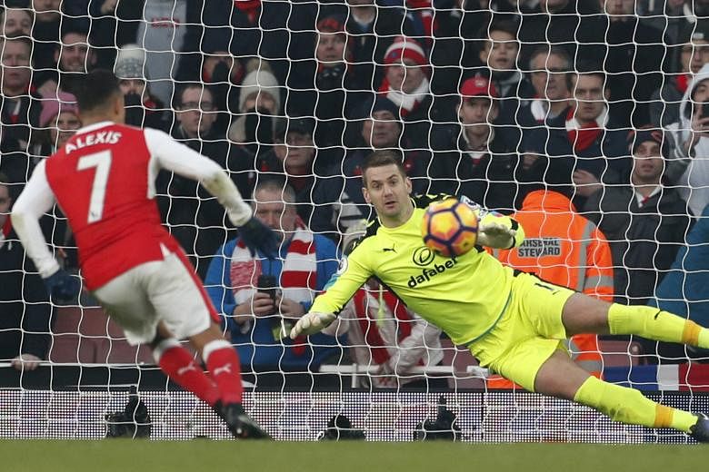 Alexis Sanchez scoring in the 98th minute with a "Panenka" penalty. Arsenal eked out a 2-1 victory over Burnley to go second in the Premier League.