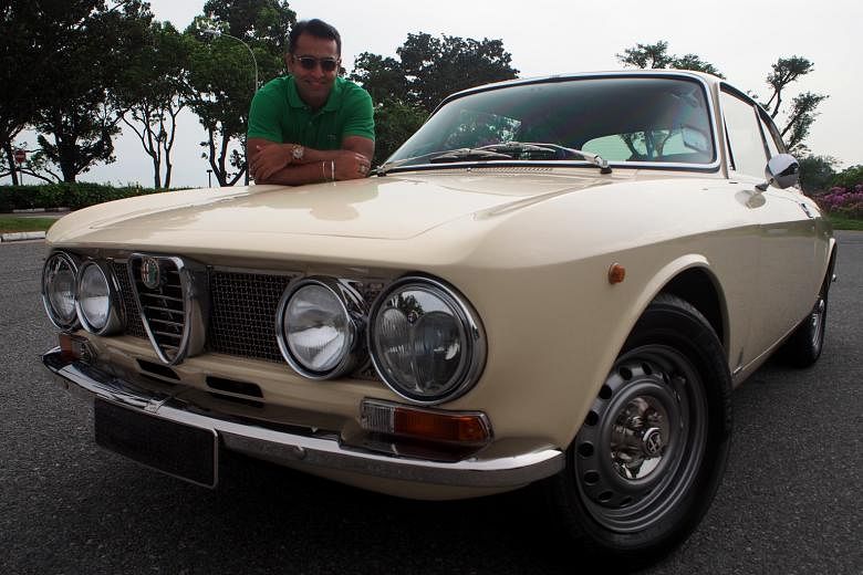 Mr Terry Smagh with his restored 1972 Alfa Romeo GTV 2000. He sourced for parts online and abroad.