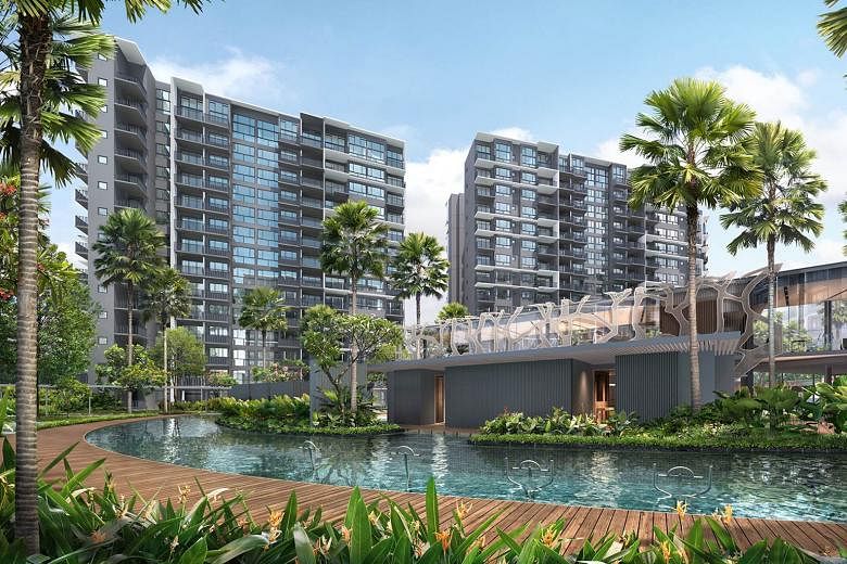 An artist's impression of Park Place Residences at Paya Lebar Quarter, which is expected to hit the market in March or April. It is part of an integrated development in Paya Lebar Central that will also feature three office towers and a retail mall w
