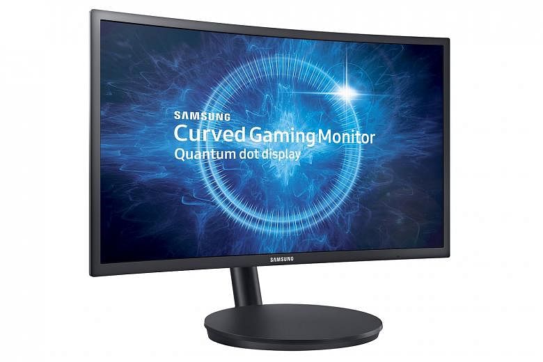 With the dual-hinge arm sticking out at the back and the monitor's relatively large base, the CFG70 needs a fair bit of desk space but users can also hang the monitor on the wall.