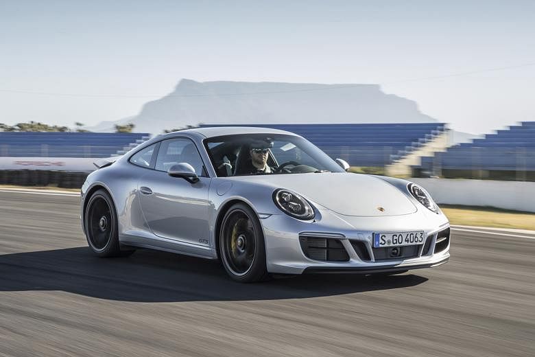 The Porsche 911 Carrera GTS uses the body of the all-wheel-drive Carrera 4, which has a wider rear track for enhanced roadholding.