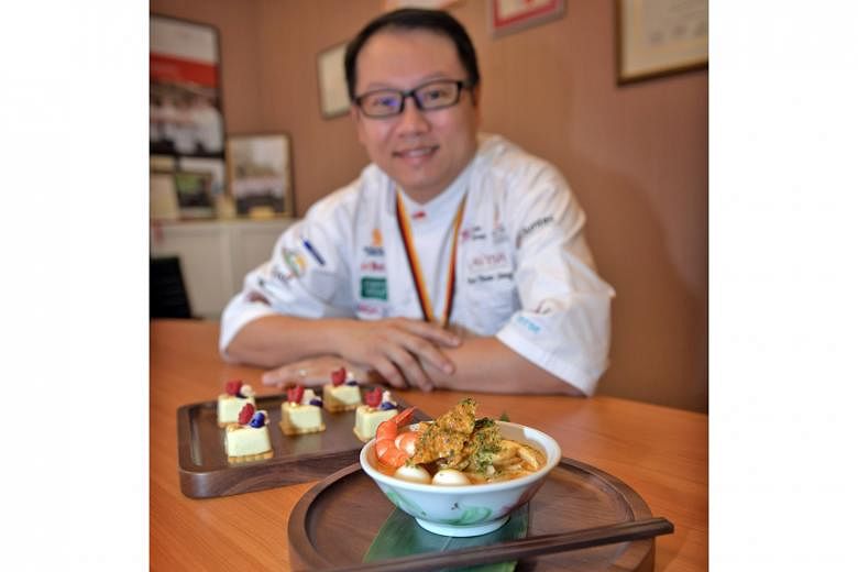 Mr Teo, who led a team to clinch a historic win for Singapore at the Culinary Olympics in Germany last October, is preparing dishes like laksa and satay for the 12 Singaporean of the Year award finalists at today's ceremony.