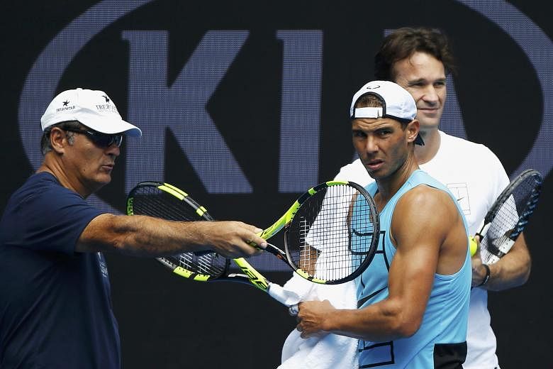 Toni Nadal (left), who has been alongside his nephew Rafael since before his first Grand Slam win in 2005, has felt increasingly over-ruled when calling the shots for the Australian Open runner-up, and will devote himself to the Rafa Nadal Academy in