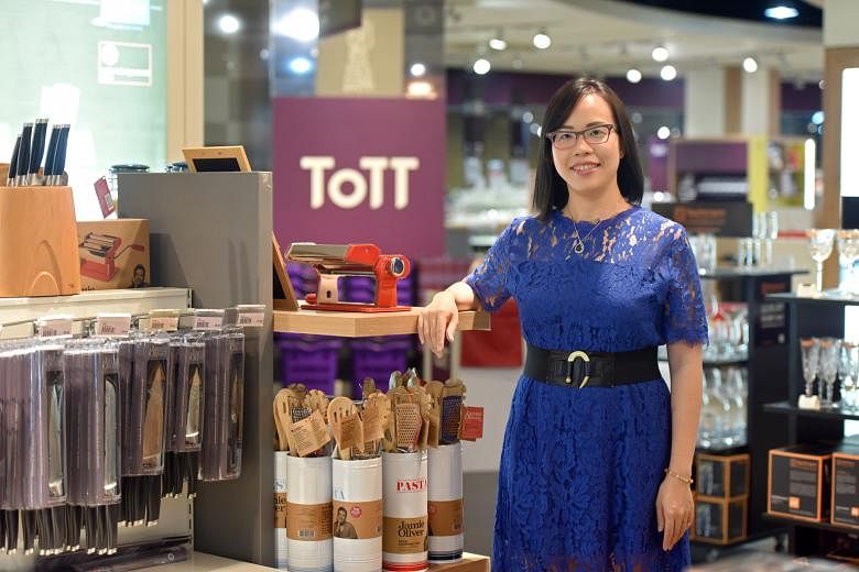 Ms Grace Tan says re-invention has always been at the heart of ToTT's ethos. The kitchenware retailer has branched out into e-commerce, cooking lessons and even customised kitchenware.