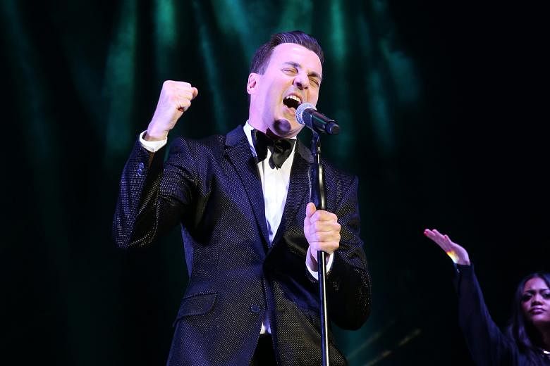 Tommy Page performing at the Retrolicious 2015 concert at Fort Canning in Singapore.