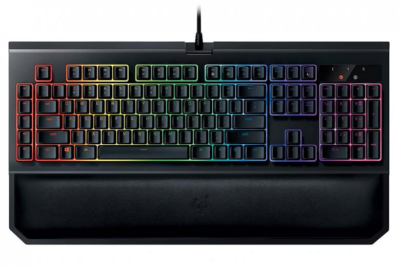 The Razer Blackwidow Chroma V2's cushioned wrist rest is ideal for typing but not recommended for gaming.