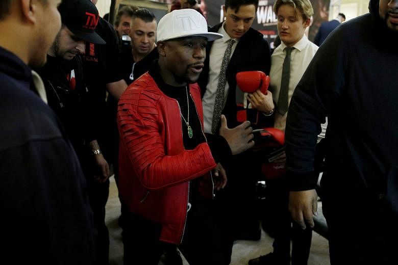 American boxing great Floyd Mayweather following a press conference at Savoy Hotel in London. The 40-year-old, who retired from the sport in 2015, has been in Britain on his "Undefeated" tour.
