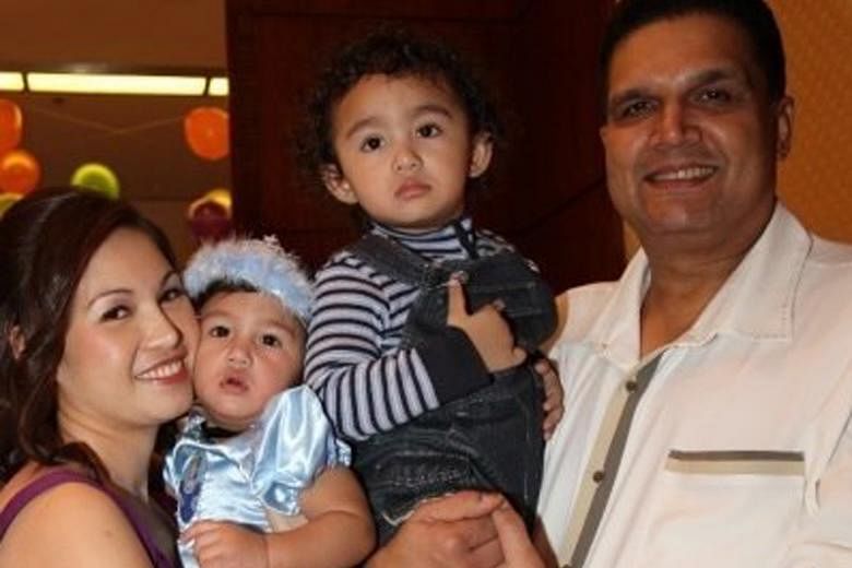 Ms Morena Galvizo De Jesus with Leonard Glenn Francis and their two children at their daughter's first birthday party in the Philippines in 2009, shortly before he allegedly abducted them. Her son was then aged two. She has spent more than seven year
