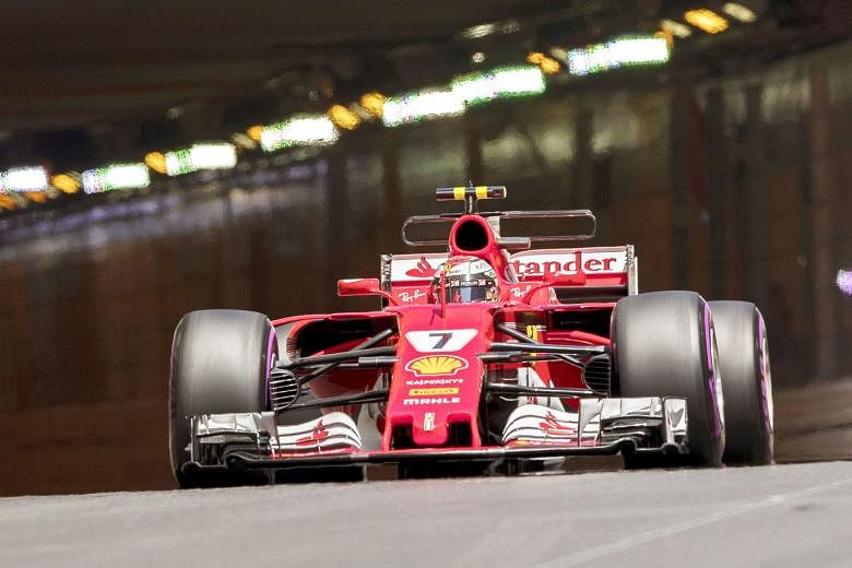 Ferrari driver Kimi Raikkonen emerges from the tunnel during yesterday's qualifying session for the Monaco Grand Prix. The taciturn Finn, whose reaction to his feat was predictably low-key, will share the front row with his team-mate Sebastian Vettel