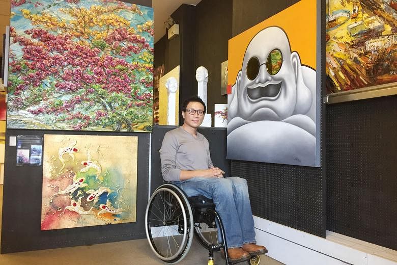 Mr Allan Tan, seen here at At Ease Gallery which he owns, says some people cannot see beyond his disability.