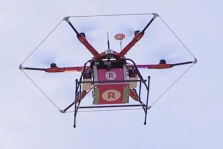 Rakuten launched its first drone delivery service last year. It is able to deliver products to players at golf courses.