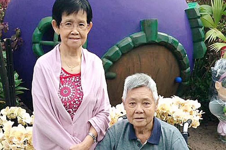 Above and right: Three knives were retrieved from a rubbish chute at the foot of Block 717, Bedok Reservoir Road, where 79-year-old Chia Ngim Fong and his 78-year-old wife Chin Sek Fah lived in a five-room executive flat.Far right: