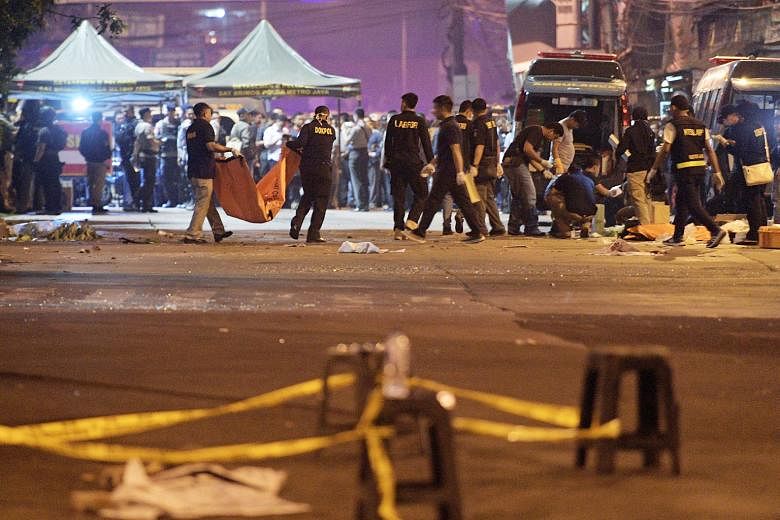 Police at the scene of an explosion at a bus station in Kampung Melayu, East Jakarta, Indonesia, last month, which killed three policemen. Simply claiming "allegiance" to ISIS or Al-Qaeda, or for the groups to claim stewardship of attacks, need not i