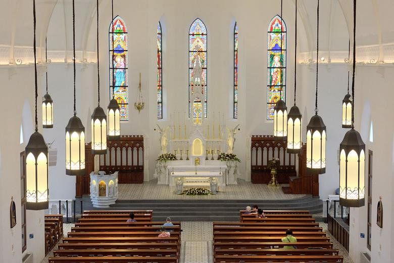 The Church of Saints Peter and Paul conducts most services in English, with Mandarin and Cantonese mass held once a week on Sundays. The number of people turning up for the Mandarin and Cantonese mass has dwindled. The church is also finding it hard to at