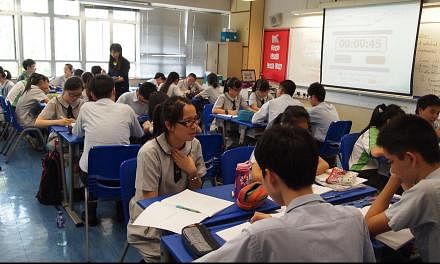 This file picture shows students at Hong Kong's Elegentia College in Sheung Shui. -- PHOTO: PEARL LIU&nbsp;