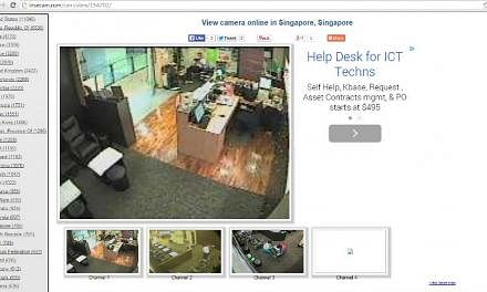 Insecam.com, which gained attention last week, reportedly displays over 73,000 webcam feeds from around the world, and 785 are supposedly from Singapore. -- PHOTO: SCREENGRAB/INSECAM.COM&nbsp;