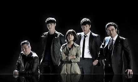 Korean legal drama Pride And Prejudice stars (from far left) Sohn Chang Min, Lee Tae Hwan, Baek Jin Hee, Choi Jin Hyuk and Choi Min Su. -- PHOTO: OH!K